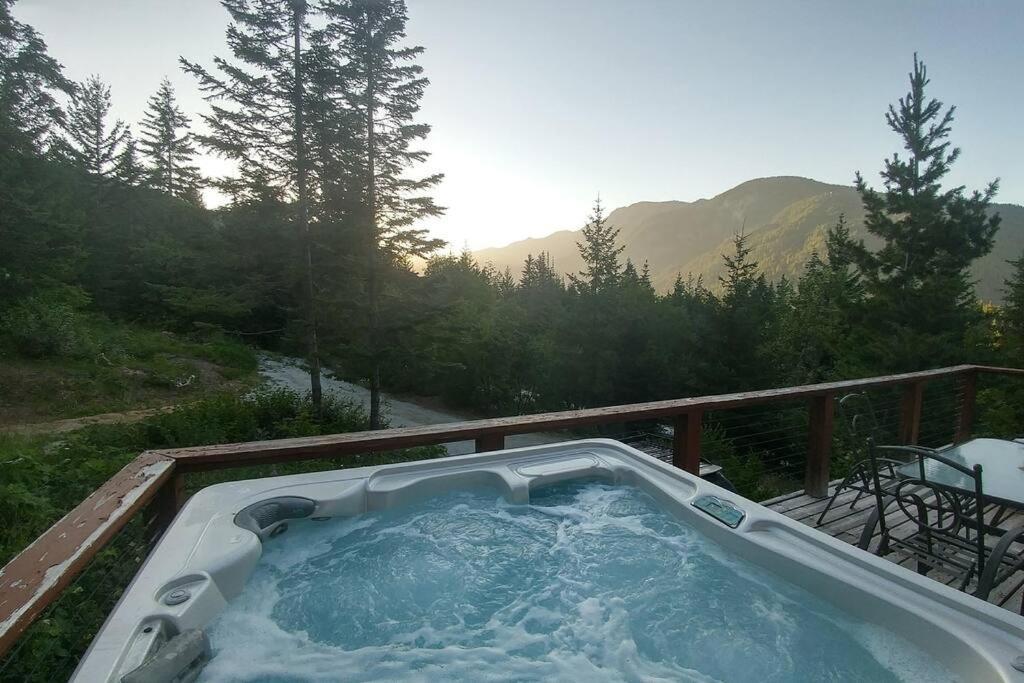 Chalet Hot Tub Cool Views: Roaring Creek